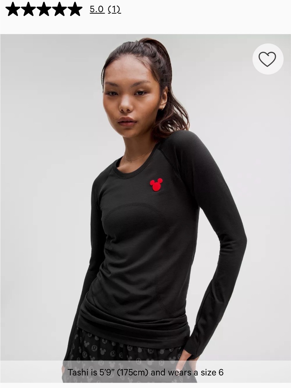 Disney x lululemon Swiftly Tech Long-Sleeve Shirt 2.0 size 14